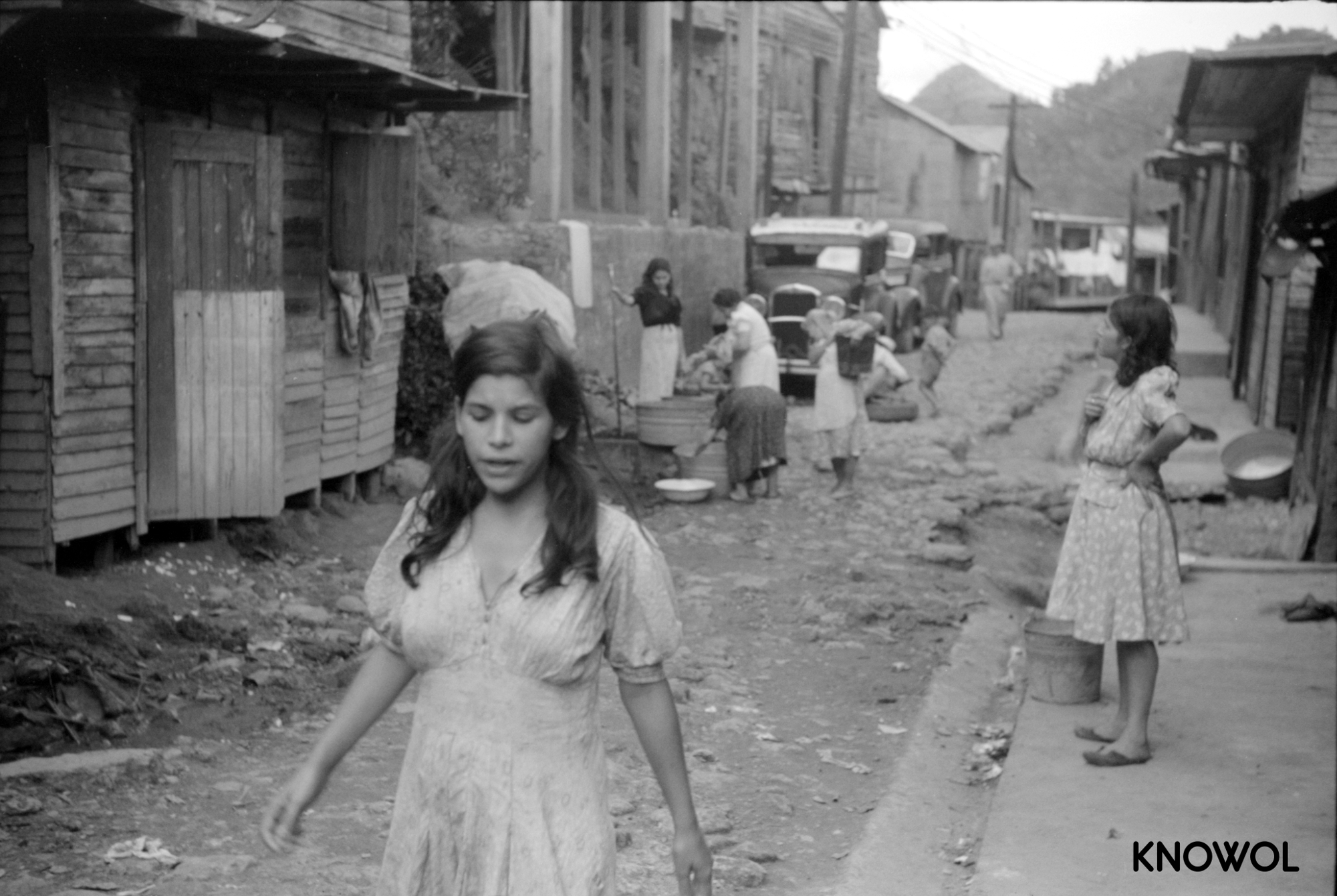 A street in the slum area of the hill town of Lares, Puerto Rico KNOWOL