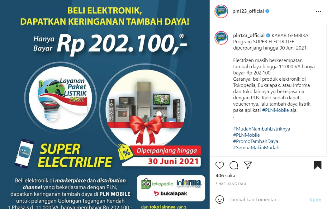 Gila !!! Promo tambah daya PLN Melalui Alfamart, Tokopedia & Alfamart