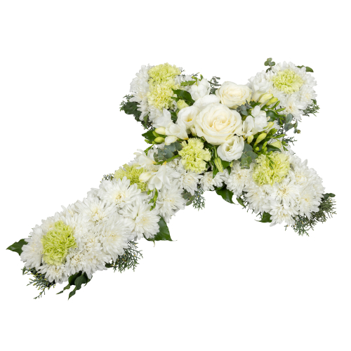 DIY Interflora White Flower Funeral Cross for Service Interflora