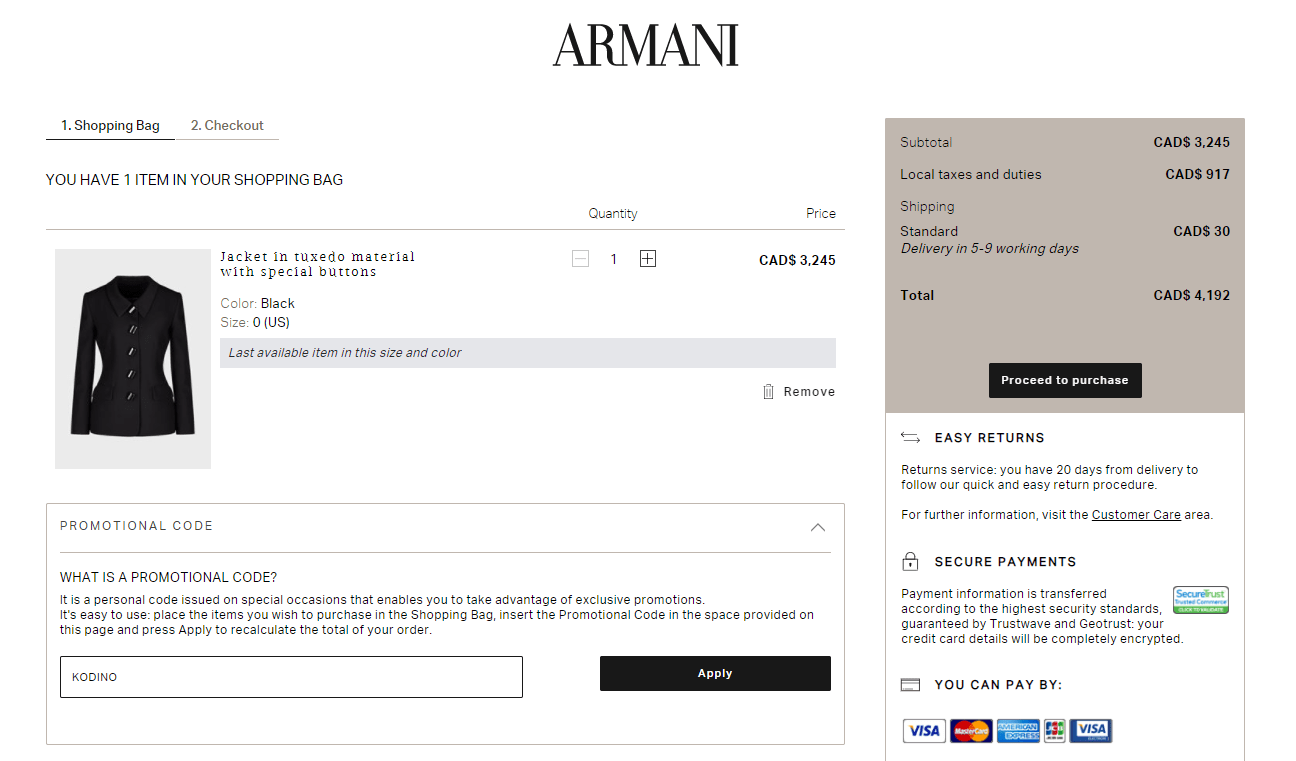 Arriba 55+ imagen armani promotional code Abzlocal.mx