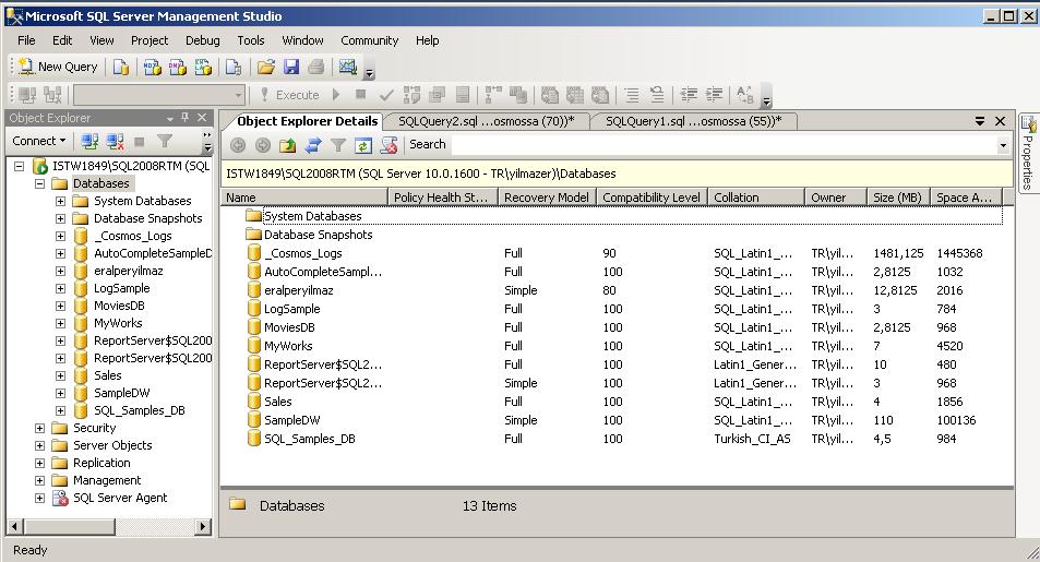 SQL Server Management Studio Enhancements in Object Explorer Details