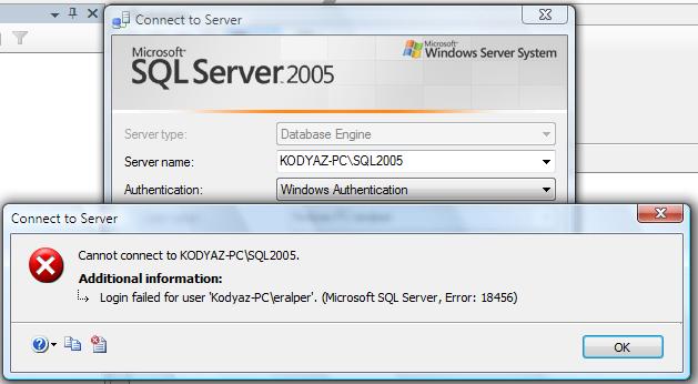 Cannot Connect to MS SQL Server 2005 Instance with Windows Cannot Connect to MS SQL Server 2005 Instance with Windows