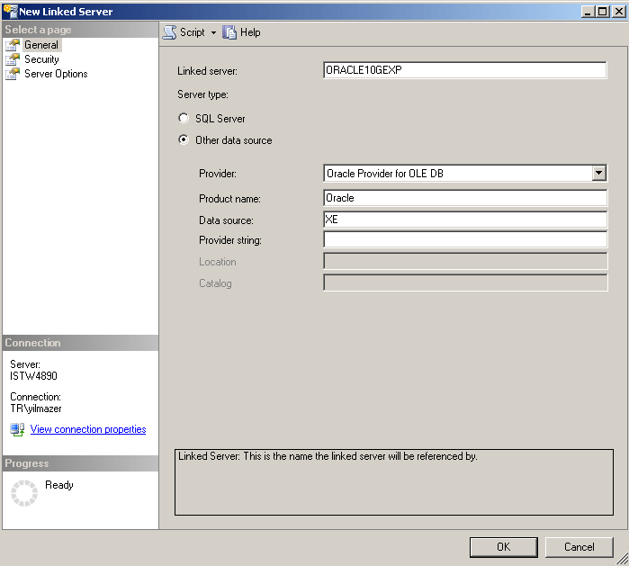 Create Oracle Linked Server to Query data from Oracle to SQL Server