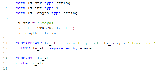 Find Length of a String in ABAP using STRLEN function