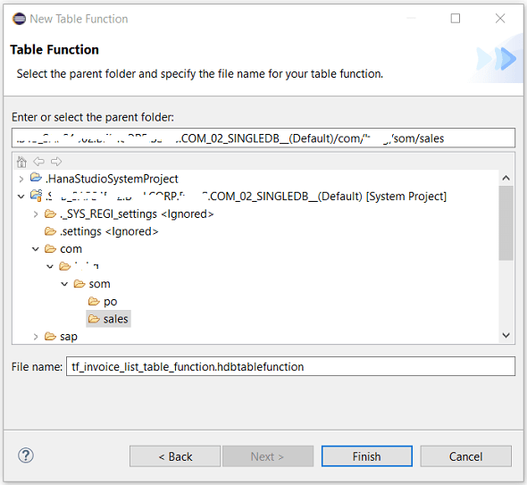 Create Table Function in SQL using SAP HANA Studio