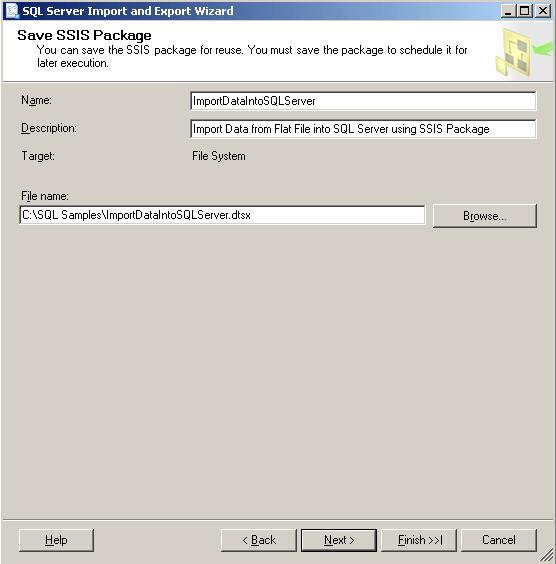 SQL Server Import Data using SQL Server Import Export Data Wizard SSIS