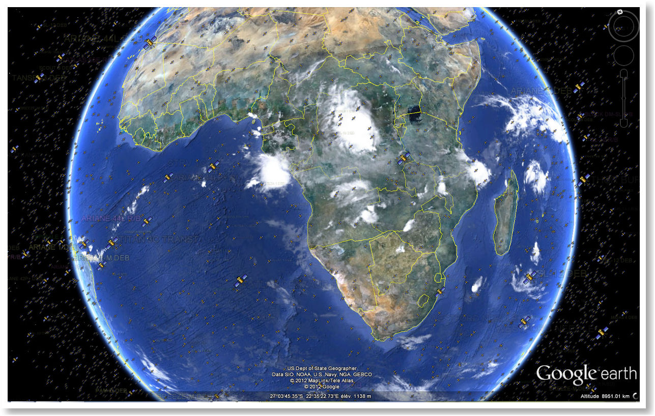 La Terre, ses satellites artificiels et la pollution