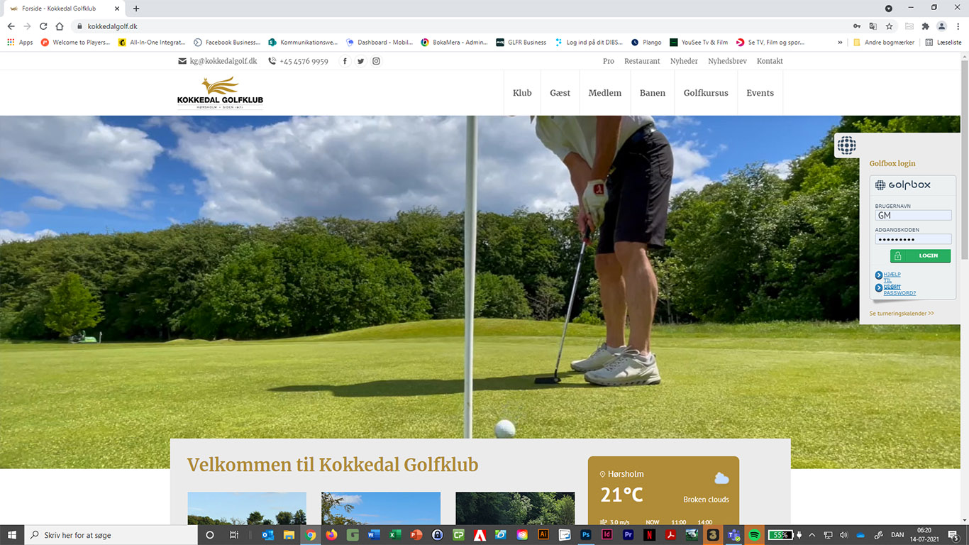 Nyt Golfbox login... Kokkedal Golfklub
