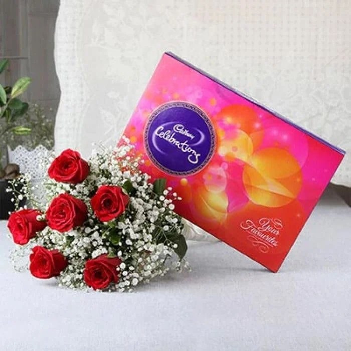 Kolkata Flowers Delivery Roses With Chocolates In Kolkata