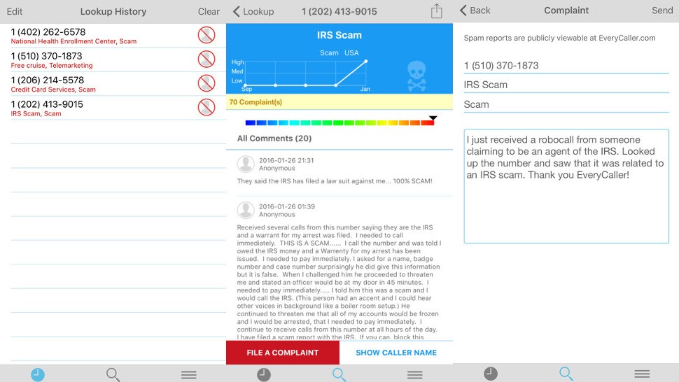 Identify, block and report scam callers and telemarketers