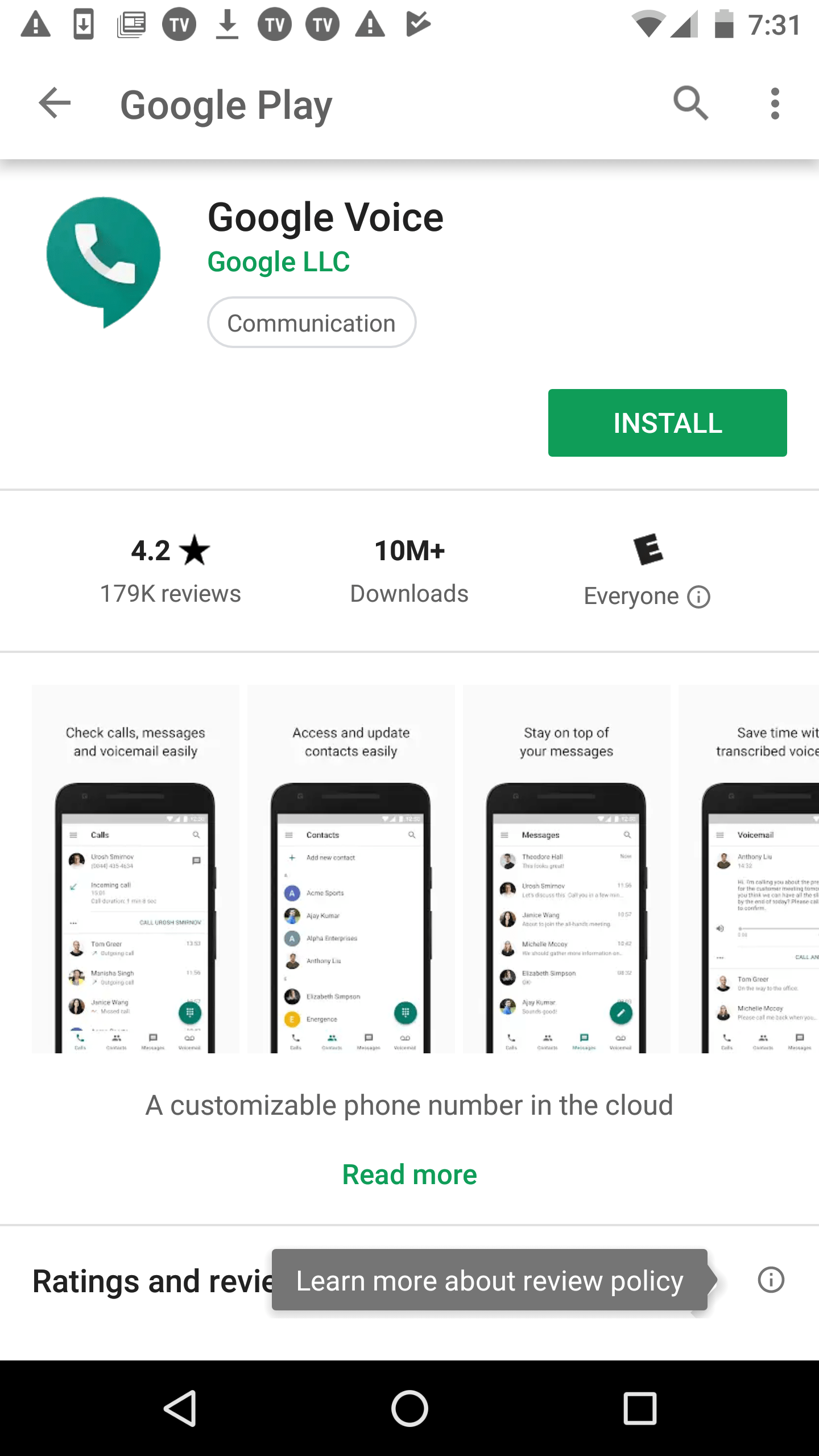 Google Voice Login Page