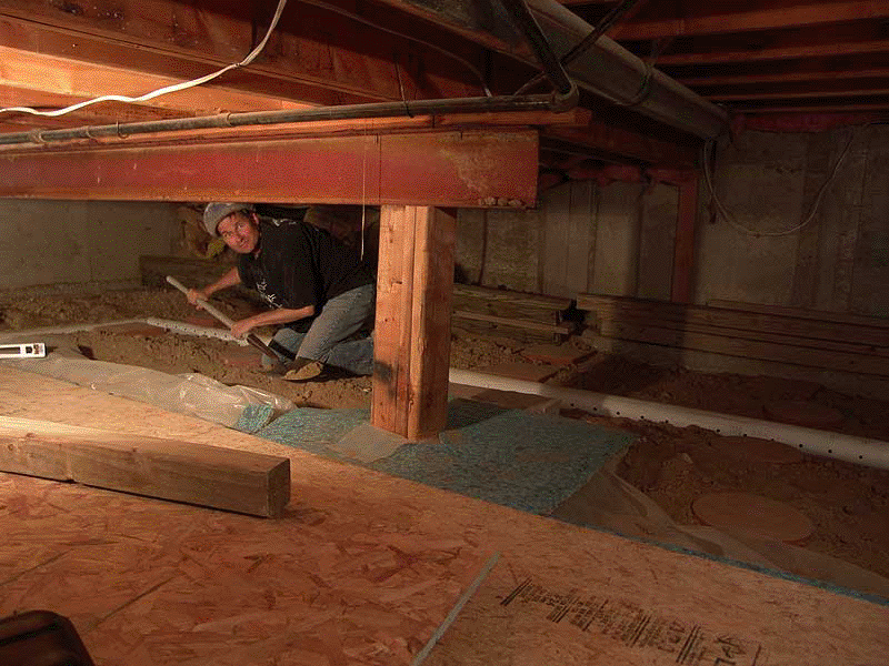 Watch your head in the basement crawl space!