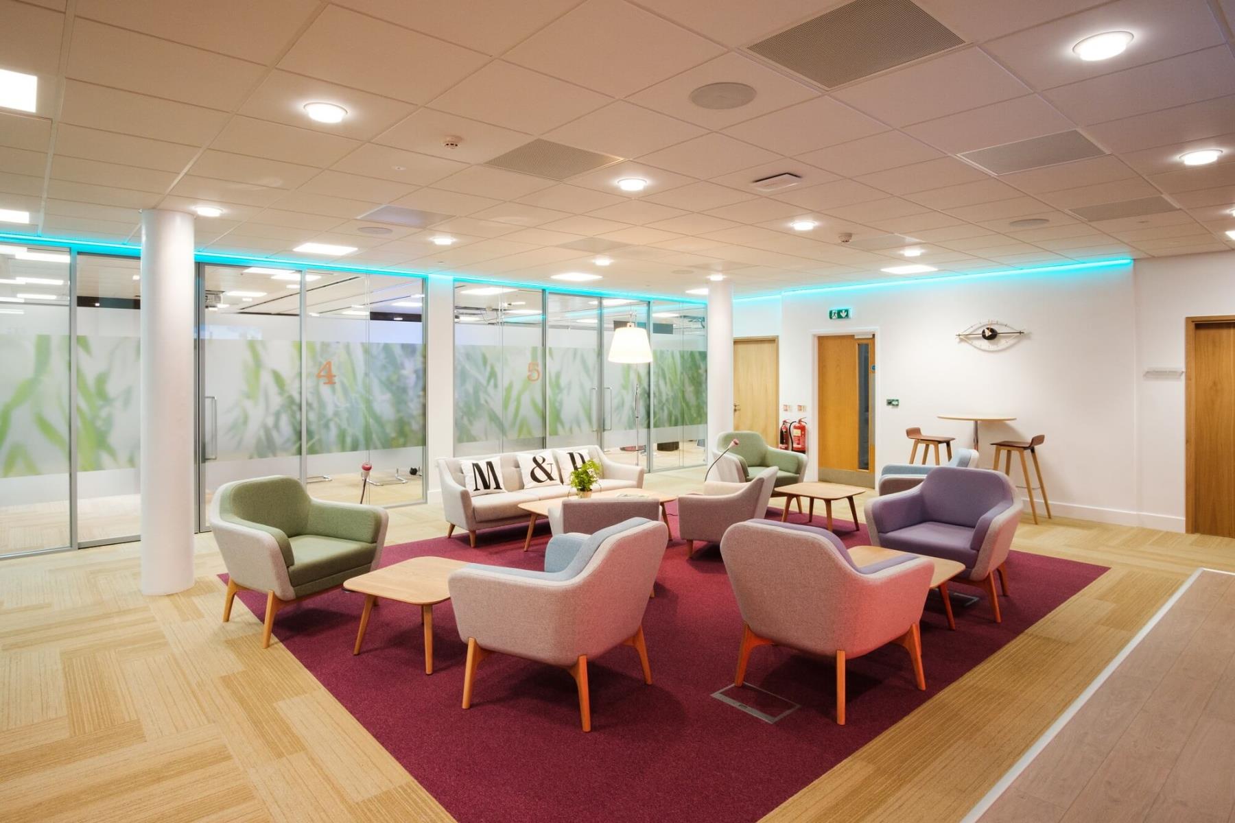 Office zones considering company culture Glass partitioning Komfort
