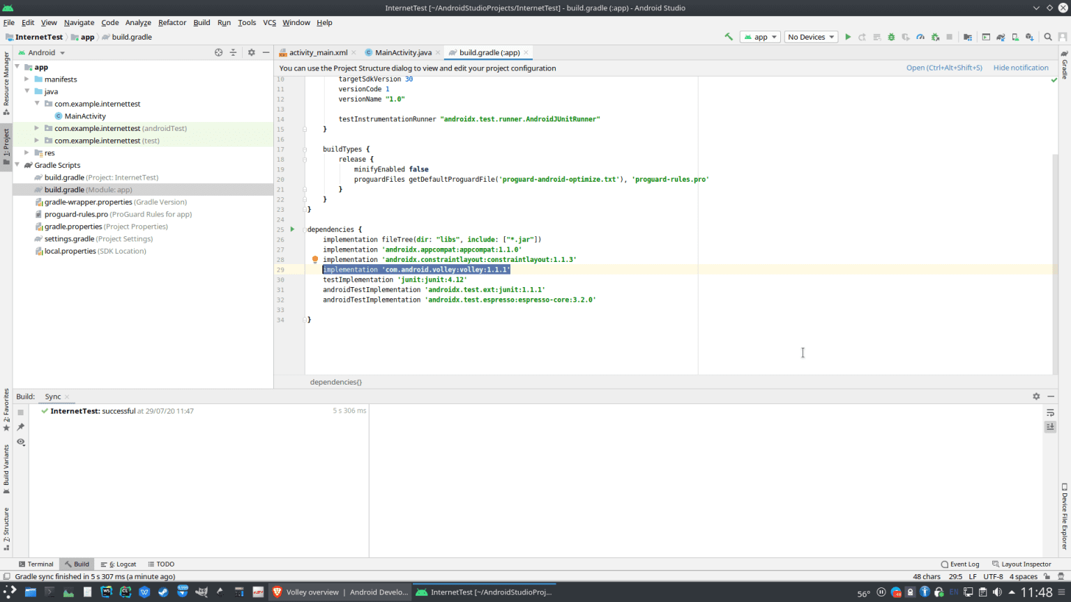 Add Volley Dependency To Build.gradle Kompulsa