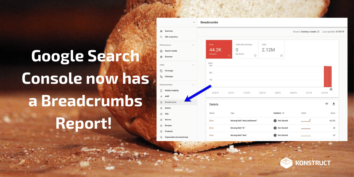 Breadcrumbs Report in Search Console Konstruct Digital