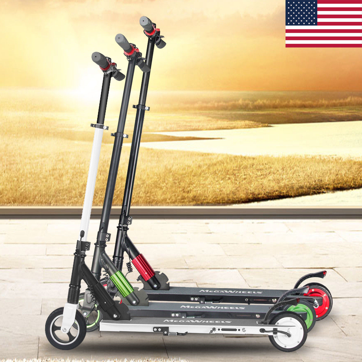 Fold Glider Electric Kick Scooter for Kids Adult up to 198LB, 23km/h