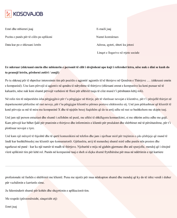 Si ta shkruajmë një Letër Motivimi për Punë dhe Shembuj të ndryshëm