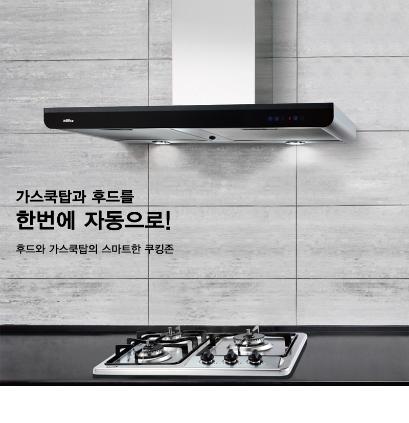 Gas Cooktop Interlocking Hood System KOSYS Modular Corp.