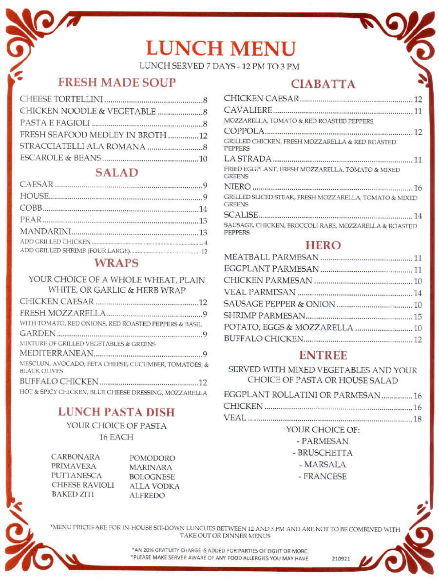 La Strada of Merrick, Catering, REstaurant