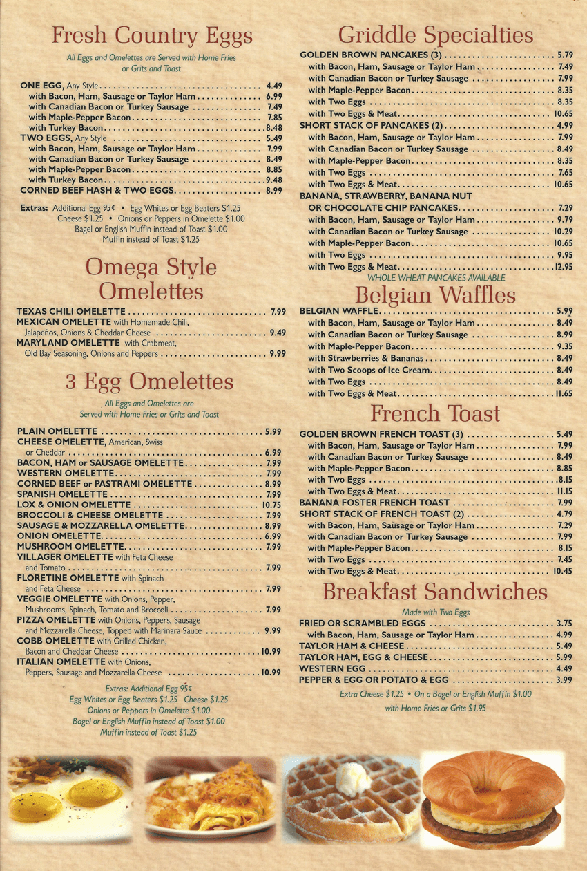 Omega Diner New Jersey, Restaurant