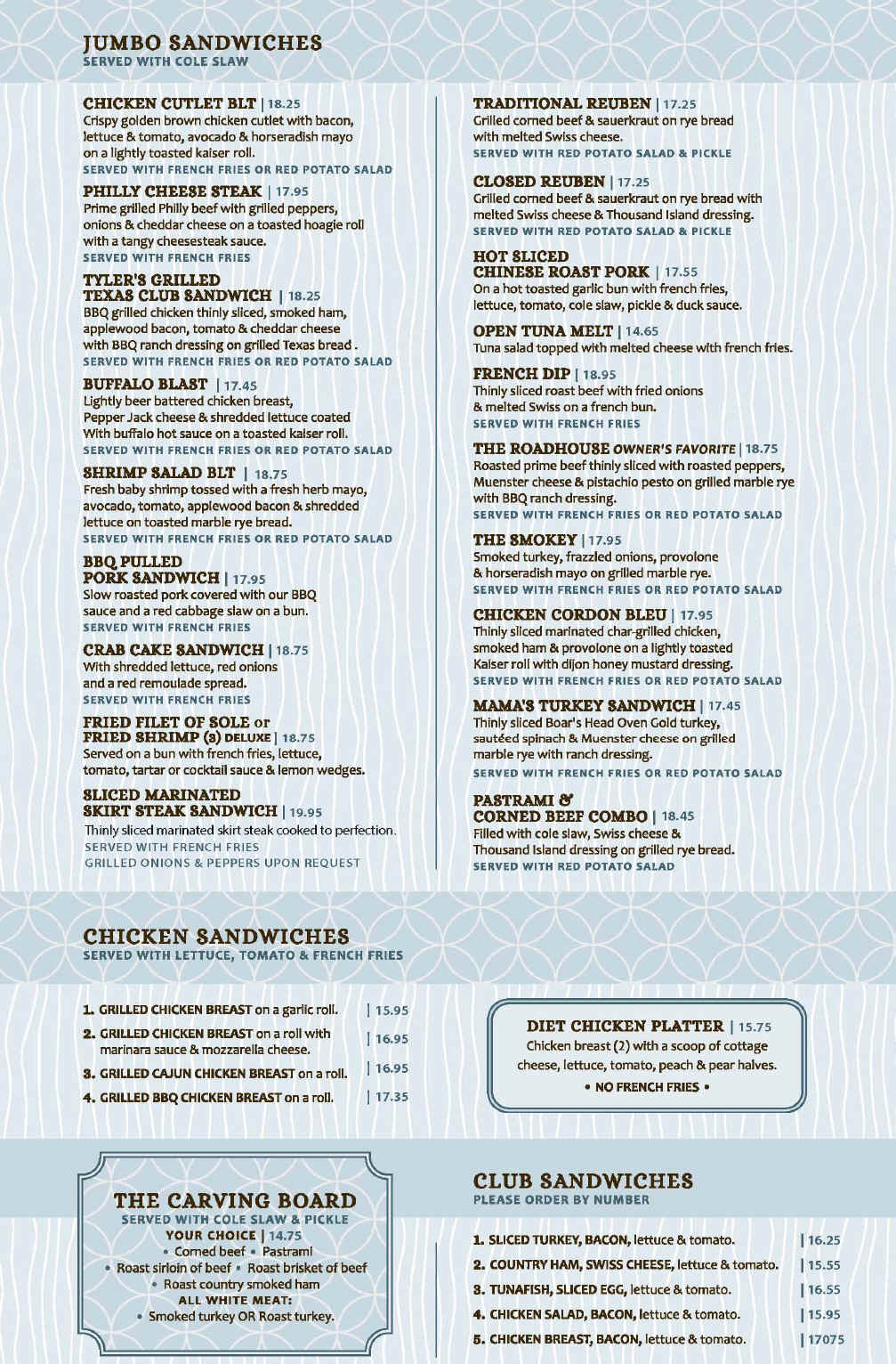 Colony Diner Menu