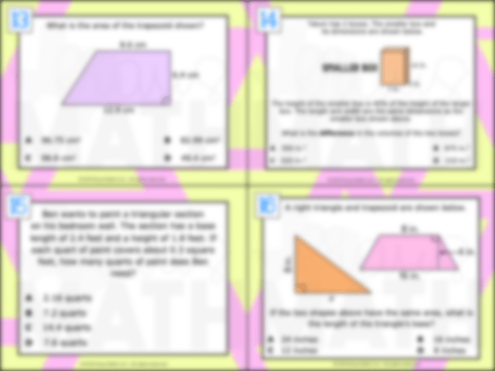 6.8D Area & Volume STAAR Test Prep TEKS Task Cards Kraus Math