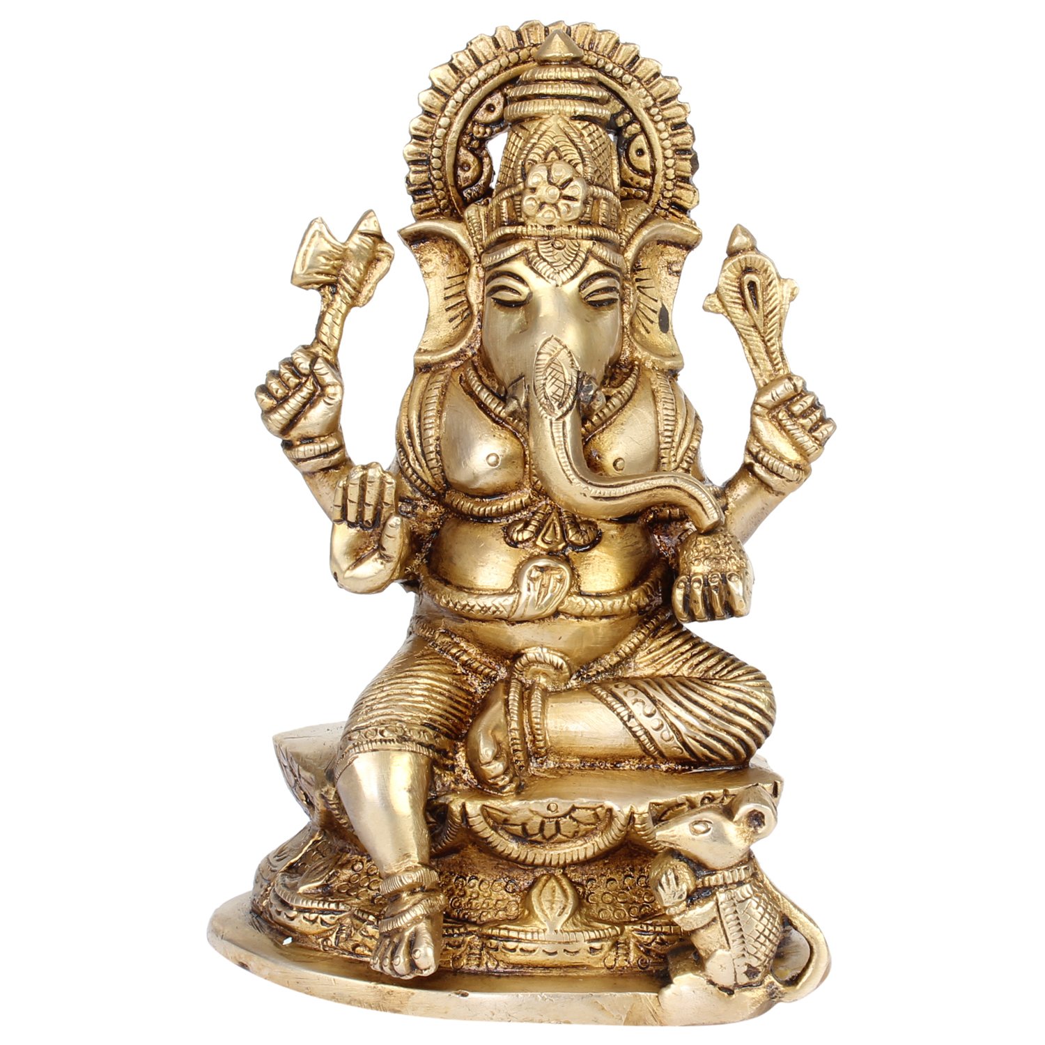 Brass Ganesha Bhagwan Statue in Blessing Posture Ganesh Idol Ganpati