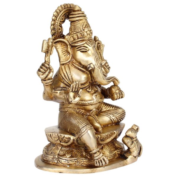 Brass Ganesha Bhagwan Statue in Blessing Posture Ganesh Idol Ganpati
