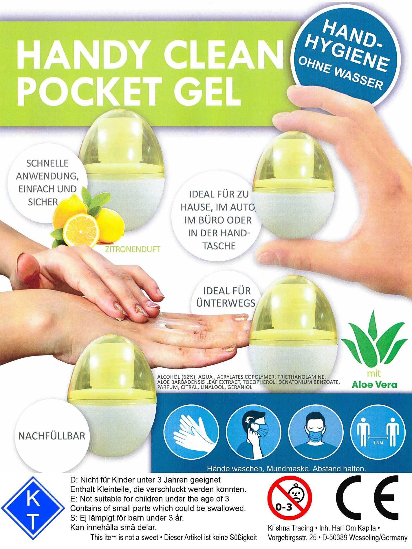 Handy Clean Pocket Gel [4012016/G] Kaugummiautomaten