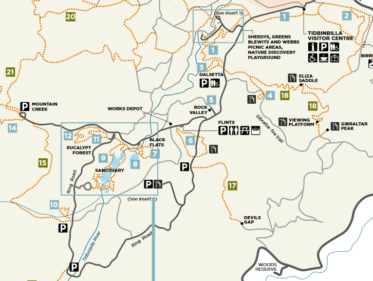 Tidbinbilla Nature Reserve Map Jalanjalan di Tidbinbilla Natural Reserve di Canberra, Australia