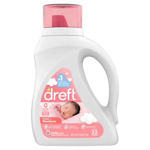 Dreft Newborn Baby Lightly Scented Liquid Laundry Detergent, 46 fl oz