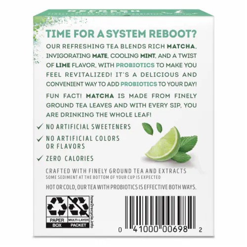 Lipton® T Probiotic Cleanse Matcha Mate Mint Finely Ground Tea with