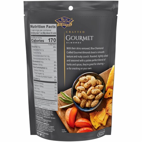 Blue Diamond Crafted Gourmet Garlic Herb and Olive Oil Almonds, 5 oz