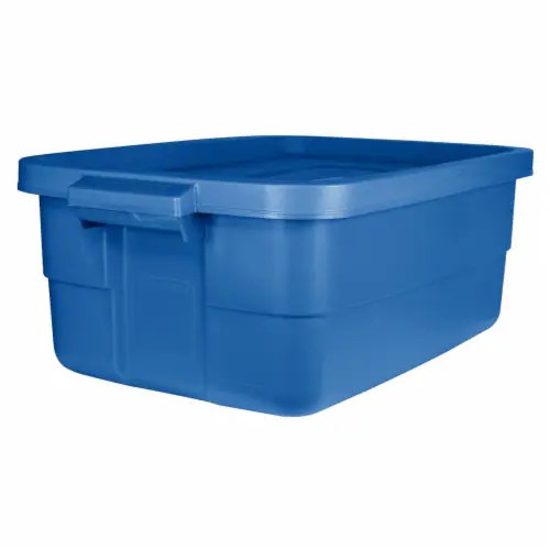 Rubbermaid Roughneck Tote 10 Gallon Storage Container, Heritage Blue (6