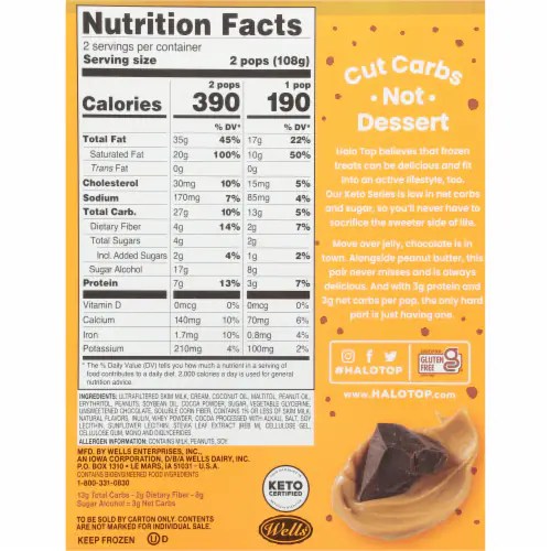 Halo Top® Keto Peanut Butter Chocolate Ice Cream Bars, 4 ct Kroger