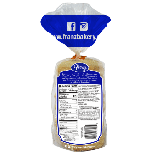 Franz® Whole Grain Original English Muffins, 6 ct / 13 oz Fred Meyer