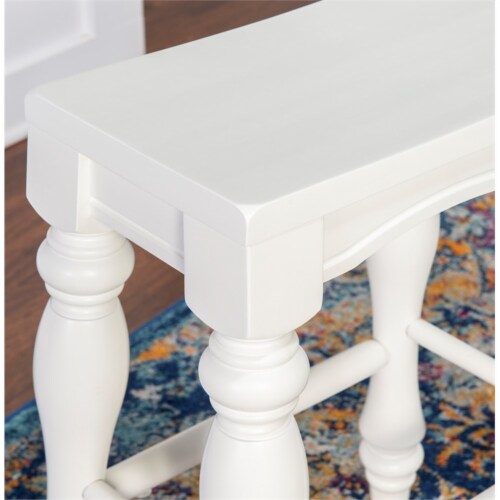 Linon Pennfield Set of Two Wood Kitchen Island Stools in White, 1 Kroger