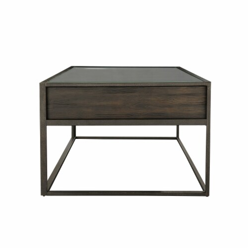 Nia 50 Inch Coffee Table, Smooth Glass Surface, 3 Exposed Drawers