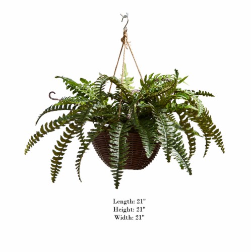 Faux Boston Fern Hanging Natural and Lifelike Artificial Arrangement