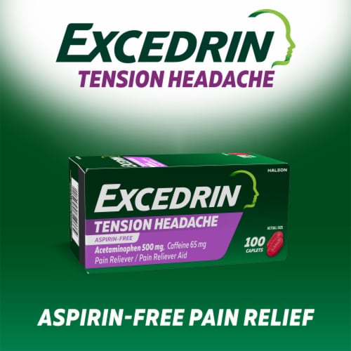Excedrin Tension Headache Relief Without Aspirin Caplets, 100 ct