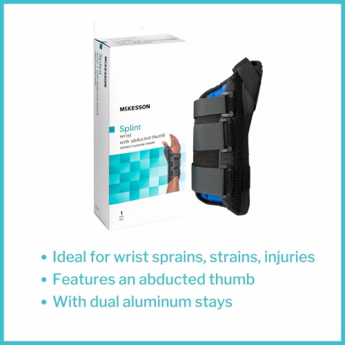 McKesson Hook and Loop Strap Wrist Brace with Abducted Thumb for Left