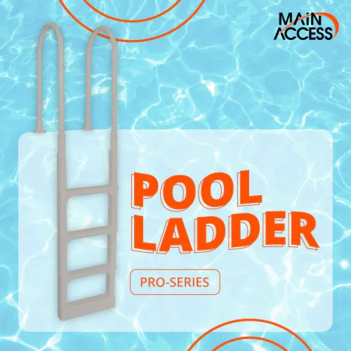 Main Access ProSeries 54 Inch Adjustable In Pool Above Ground Pool Ladder, Taupe, 1 Piece Fred