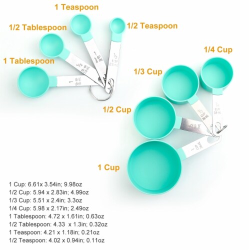 8Pcs Plastic Measuring Spoons Cups Scale Teaspoon Tablespoon Set