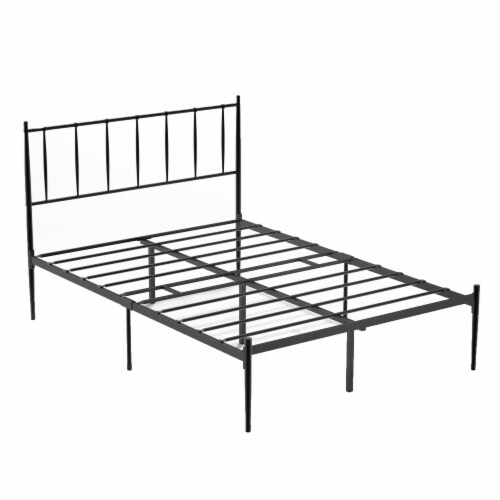 Louise Black Full Platform Bed Frame with 12.3 in. Height Underbed