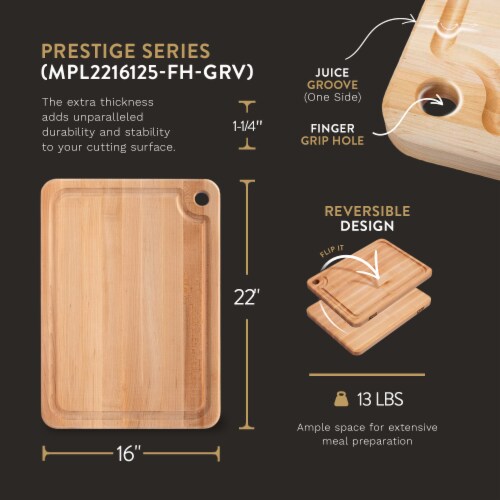 John Boos Prestige Wood Edge Grain Reversible Cutting Board w/ Juice