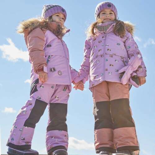 Printed Little Cats Two Piece Snowsuit Purple And Brown, 3 Kroger