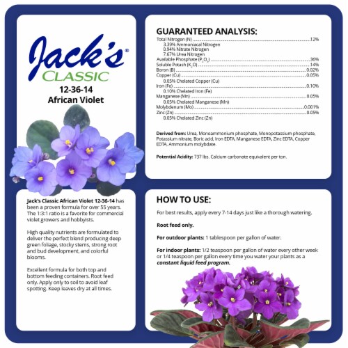 Jack's Fertilizer Classic 123614 African Violet Water Soluble Plant