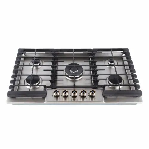 LYCAN Stainless Steel 5 Italy Sabaf Burners 36 Inch Gas Range Cooktops