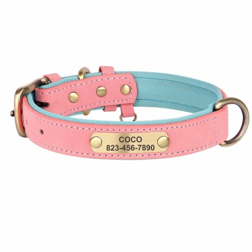 Custom PU Leather Dog Collar Leash Free Engraving for Dogs, S King