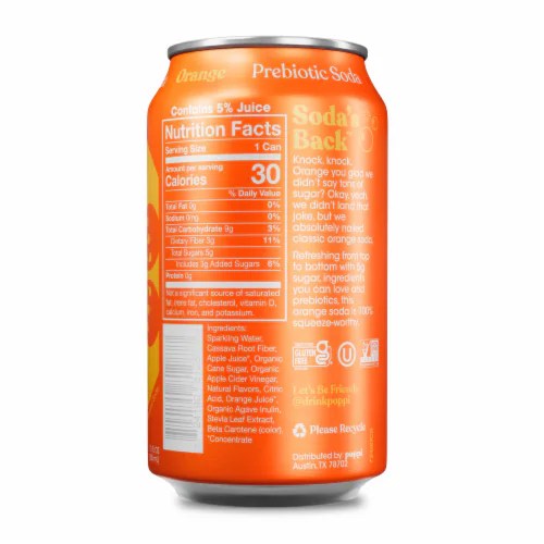 Poppi Orange Prebiotic Soda, 12 fl oz Kroger